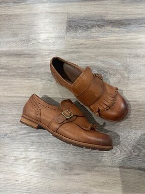 Kork-Ease Leather Loafers Kiltie Fringe Brown Size 7